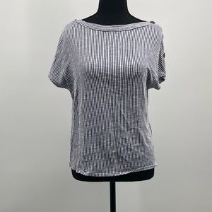 COPY - W5 Striped, Button shoulders Blouse